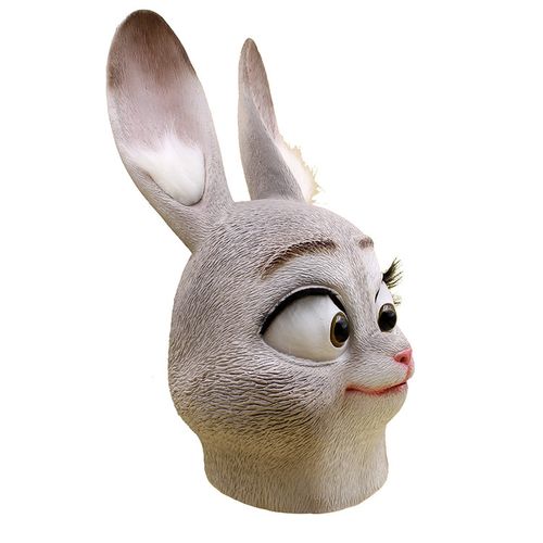 partymask疯狂动物城同款卡通朱迪兔子动物面具头套化妆舞会面具
