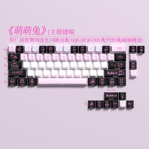 指尖上的软萌次元 萌萌兔原厂侧刻透光PBT键帽体验